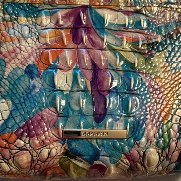 Brahmin Colorful Croc-Embossed Leather Bag - Picture 2 of 10